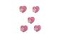 Preview: Kids buttons as hearts out plastic in pink dark pink 15 mm 0,59 inch